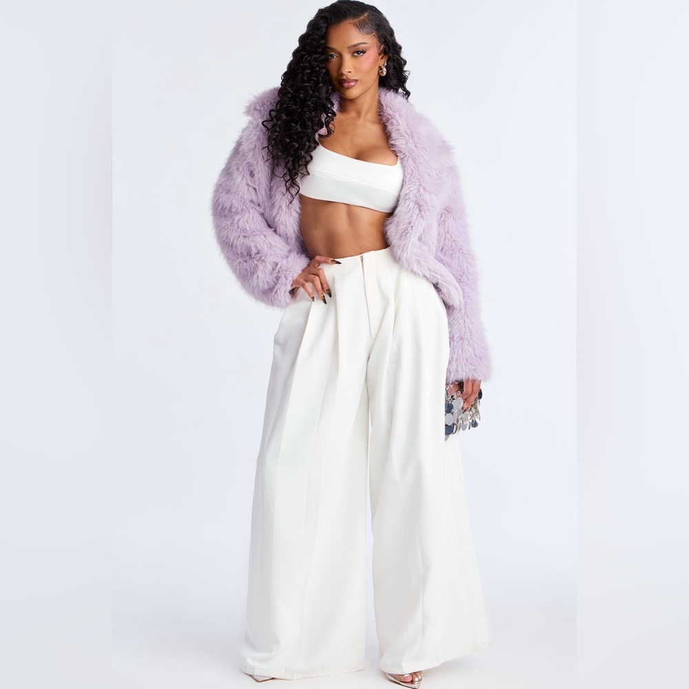 NWT Plush Faux Fur Jacket in Lavender - Women's Cozy Coat 2X - Picture 7 of 9